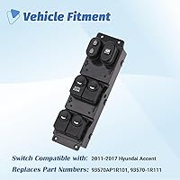 Vista 2 de Power Master - Botón de control para interruptor de ventanilla delantero izquierdo del lado del conductor compatible con Hyundai Accent 2011, 2012