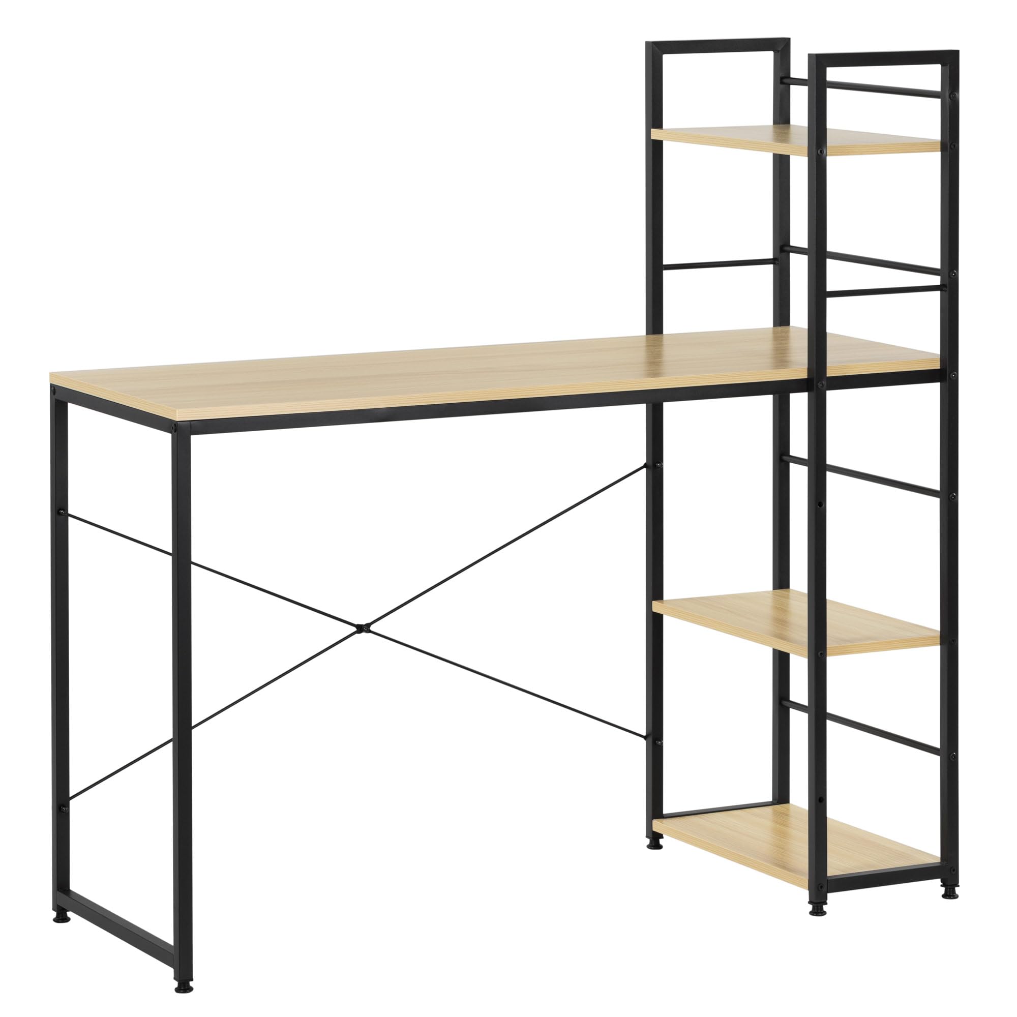 SPRINGOS Metalowy stół warsztatowy, 120 x 48 cm, z płytą MDF i elastycznymi półkami + nóżki o regulowanej wysokości i poprzeczki dla majsterkowiczów, piwnic i warsztatów – obciążenie do 100 kg