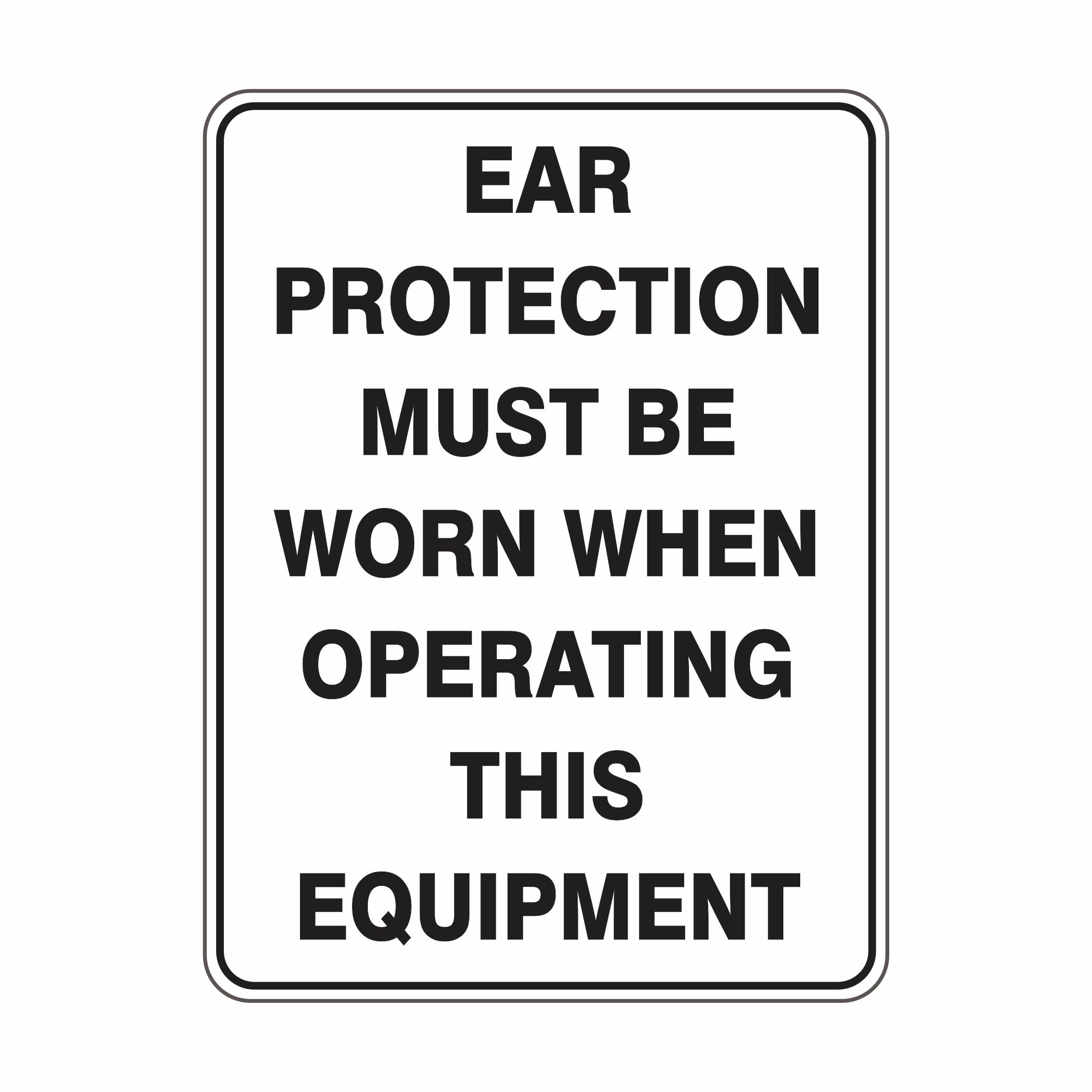 Ear Protection Must Be Worn When Operating This Equipment Mandatory Signs Metal Tin Sign 8 x 12 inch for Industrial & Commercial