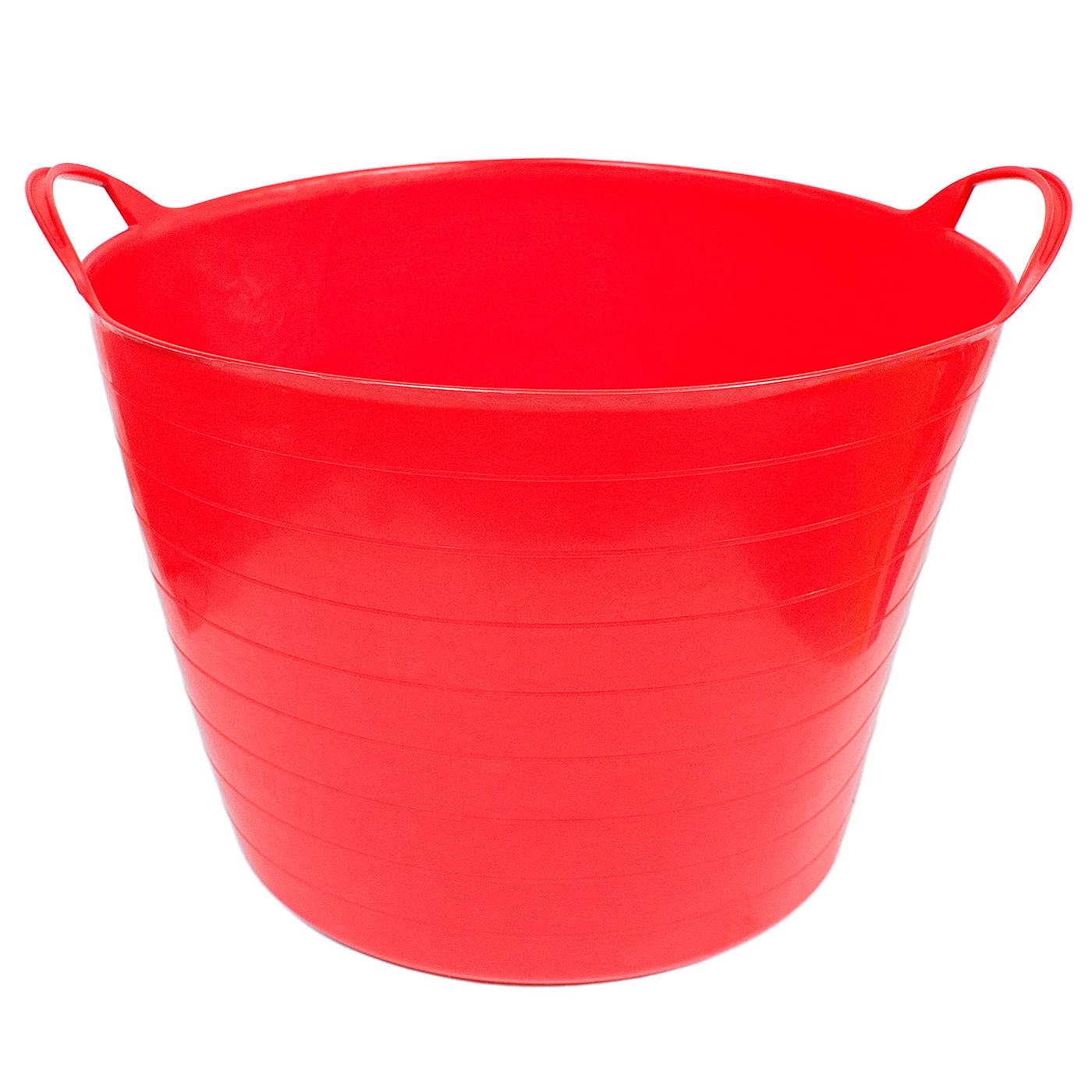 Pack de 6 capazos de plástico Flexible, de Color Rojo, de 45 x 33 cm con Capacidad de 42 litros, con Asas, Ideal para Trabajo de Vendimia, Agricultura… Cubo de plástico(6uds / 42 litros Rojo)
