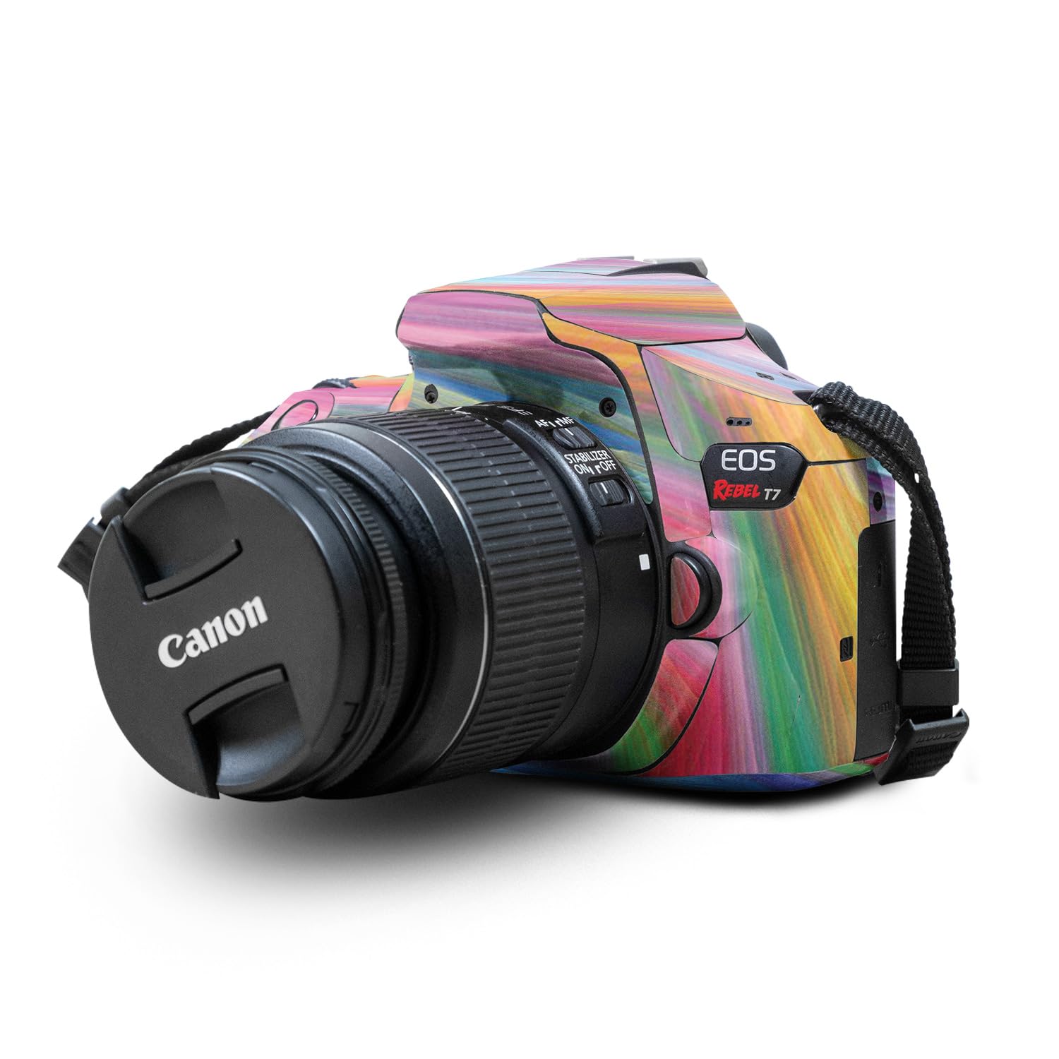 Skin Compatible with Canon EOS Rebel T7 Camera - Rainbow Waves - Premium 3M Vinyl Protective Wrap Decal Cover - Easy to Apply | Crafted in The USA by MightySkins