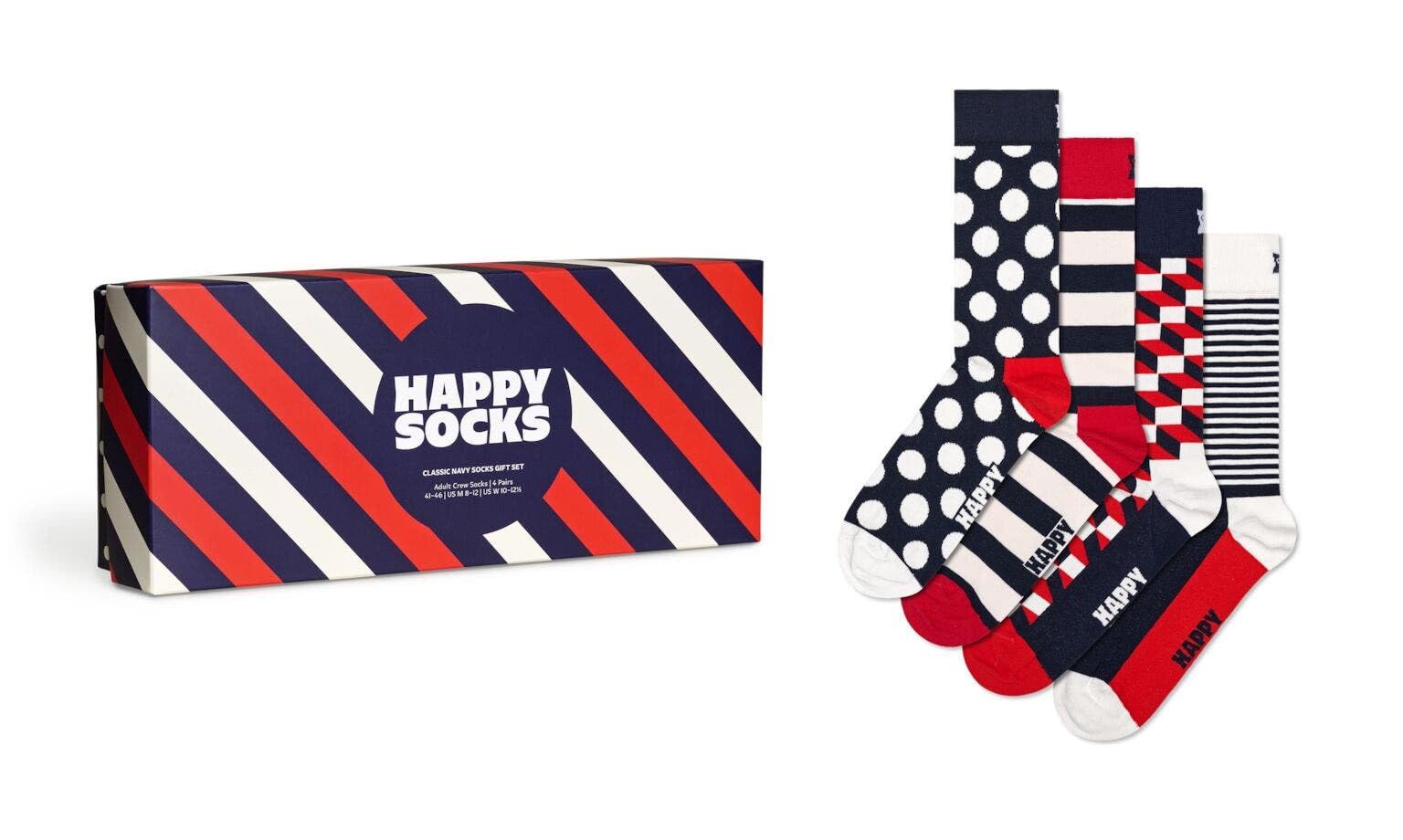 Happy Socks Classic Navy Crew Sock Gift Set (4-Pairs)