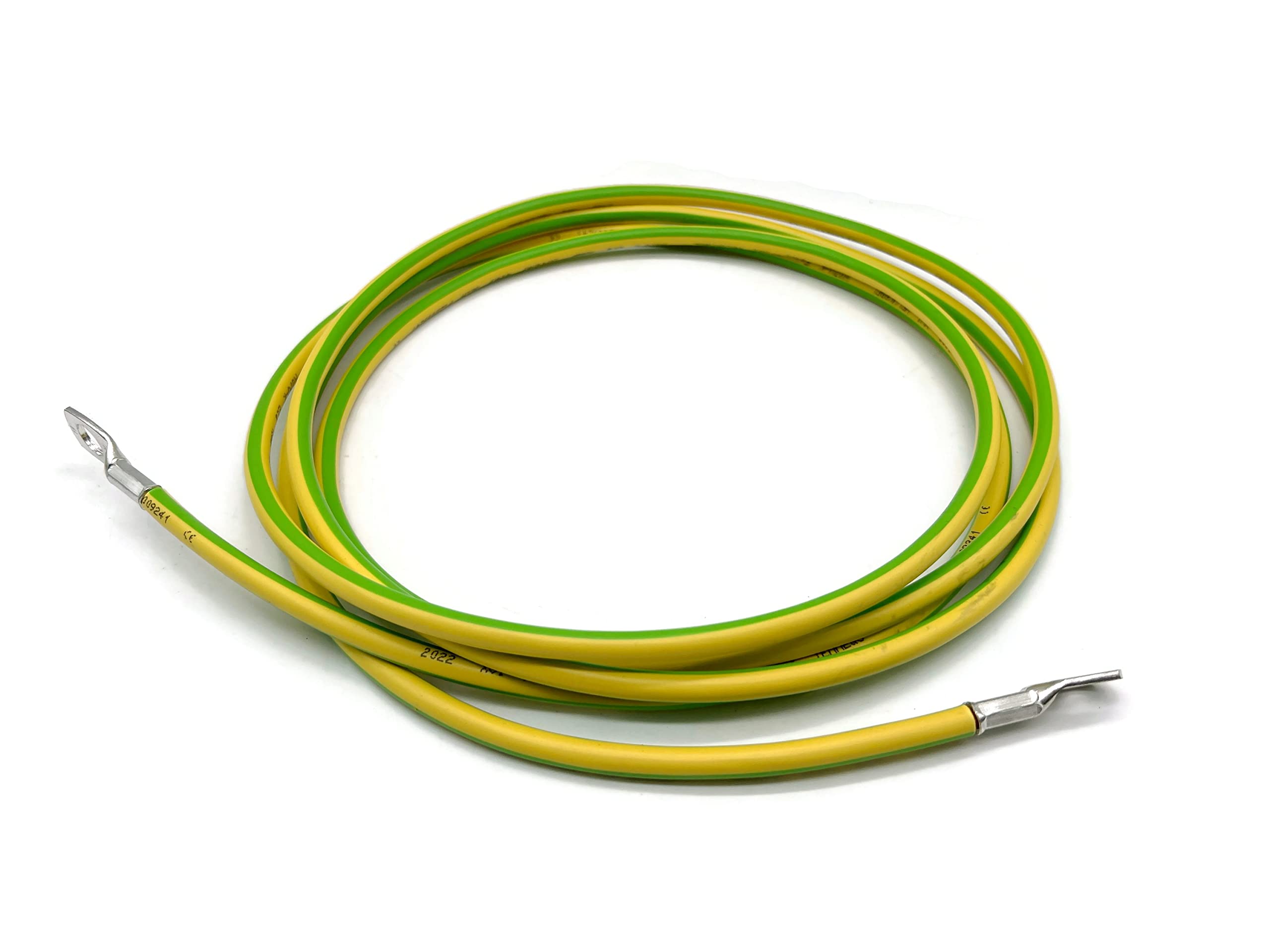 Exoda cavo di messa a terra 3 m 16 mm² verde/giallo con capocorda M8 e M10 cavo flessibile H07V-K per massa a croce rivestimento in PVC robusto elevata conducibilità elettrica