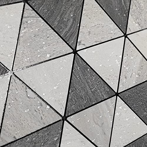 Mosaico autoadhesivo para cubrir azulejos de cocina KASARO gris triangular de 10 hojas 8