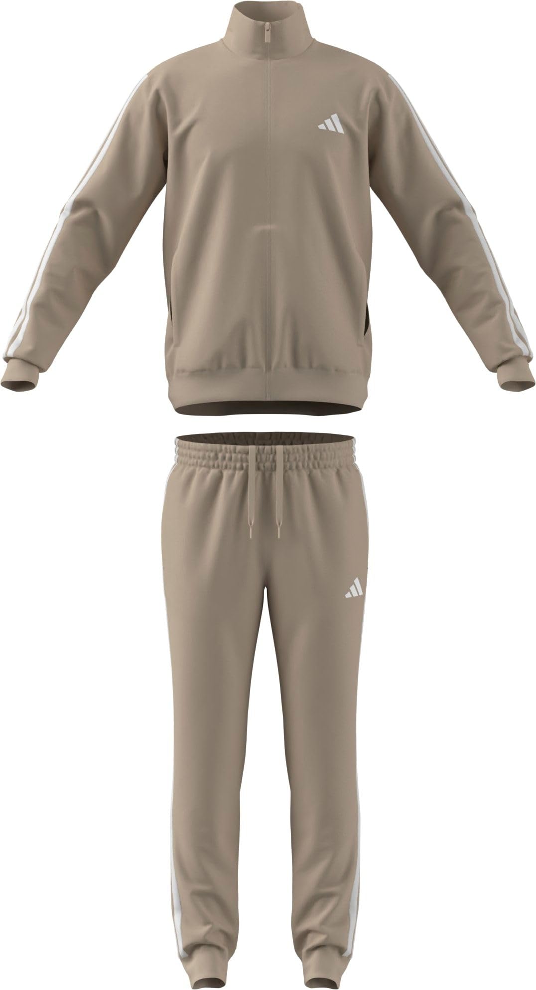 adidas Homme SPORTSWEAR BASIC 3 STRIPES TRICOT TRACKSUIT, Crystal Linen/white, XXL