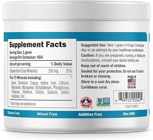 Miniatura 5 de Ecopure Coral Calcio Polvo con Minerales Traza - 16 onzas