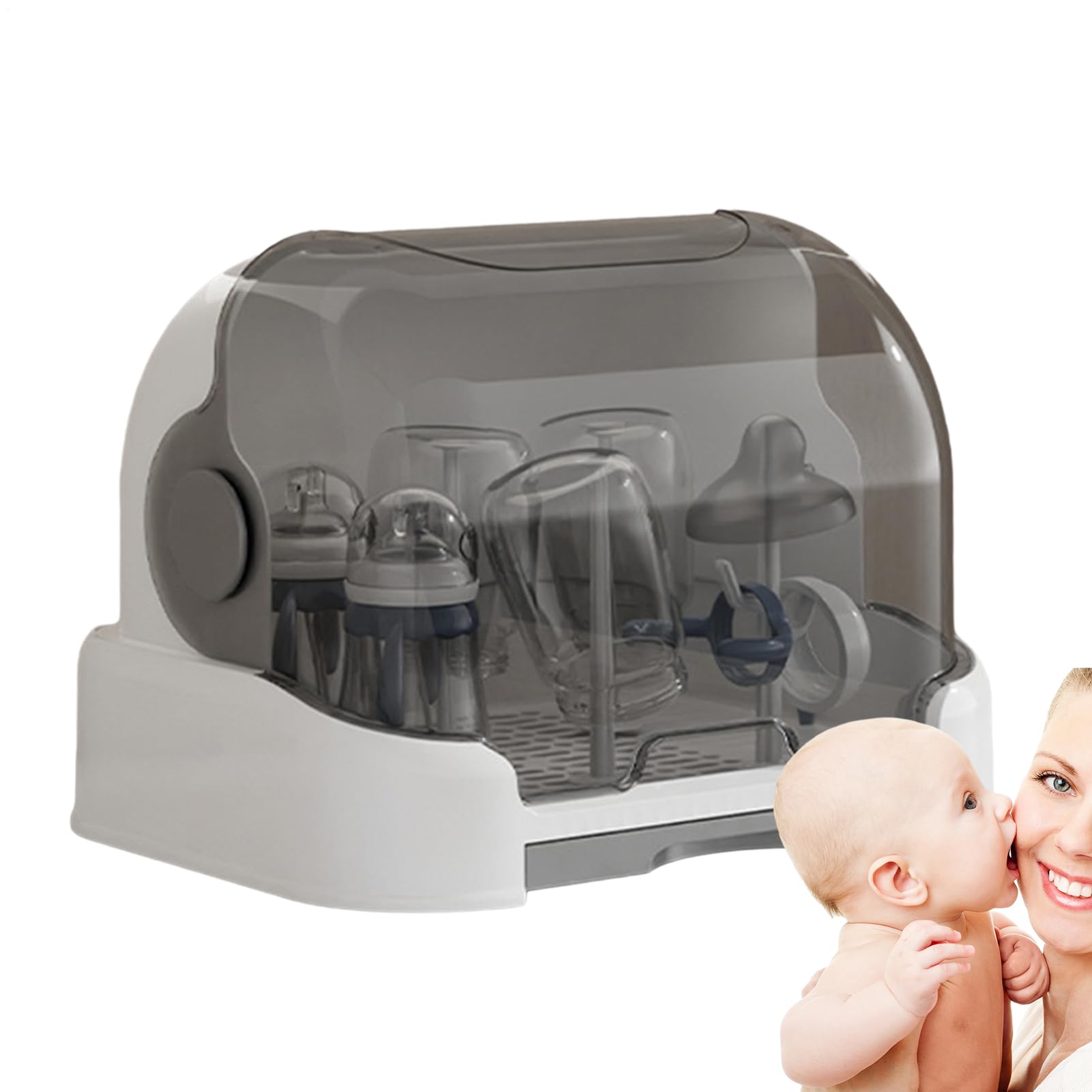 Égouttoir à biberons pour bébé, support de séchage pour biberons peu | encombrant,Séchoir à bouteilles anti-poussière - Support de comptoir Durable pour bouteilles, tétines, tasses, bonne Protecti