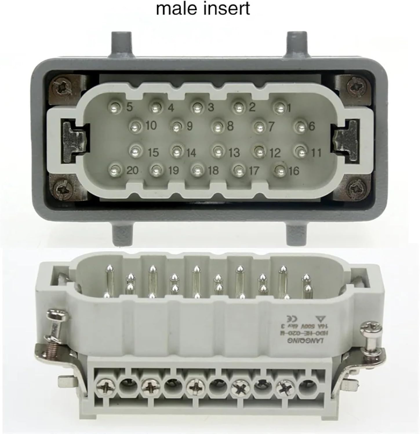 HDC-HE-20 Rectangular Heavy Duty Connector Industrial Aviation Waterproof and Dustproof Plug Socket(Top Line)
