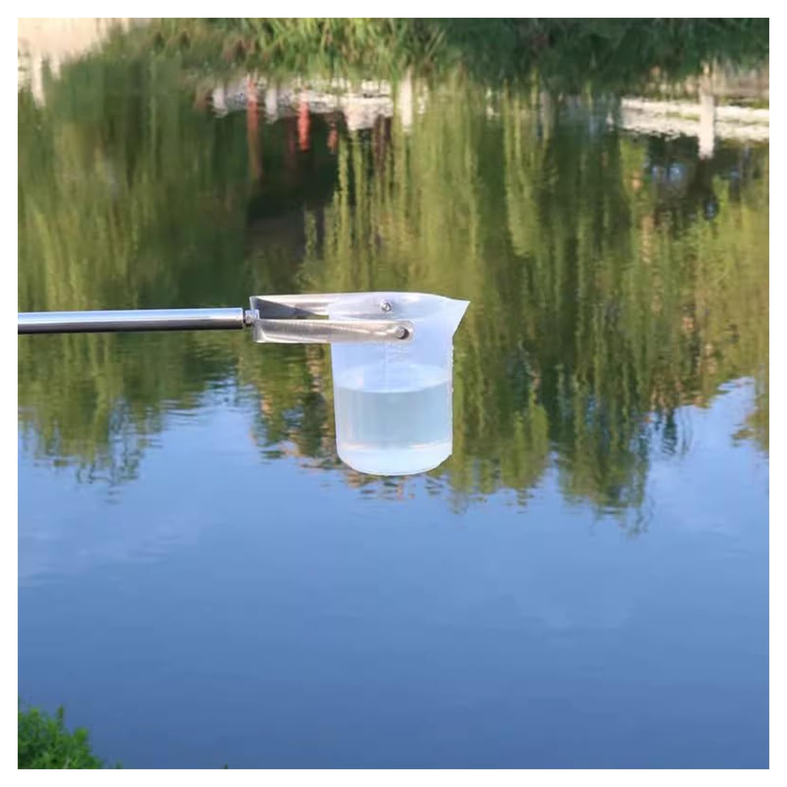 DFANCE Stainless Steel Telescopic Water Sampler & PP Plastics Pendulum Beaker Sampler Ladle Swimming Pool Cleaning Kit Pool Skimmer Water Sampling Pole Sampler Rod(Size:500ml(0.61-1.5m))