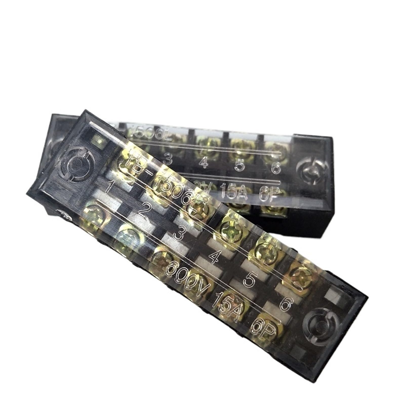 Bloque de terminales de tornillo TB-1506 conector de 6 posiciones y 600V para montaje en panel 4