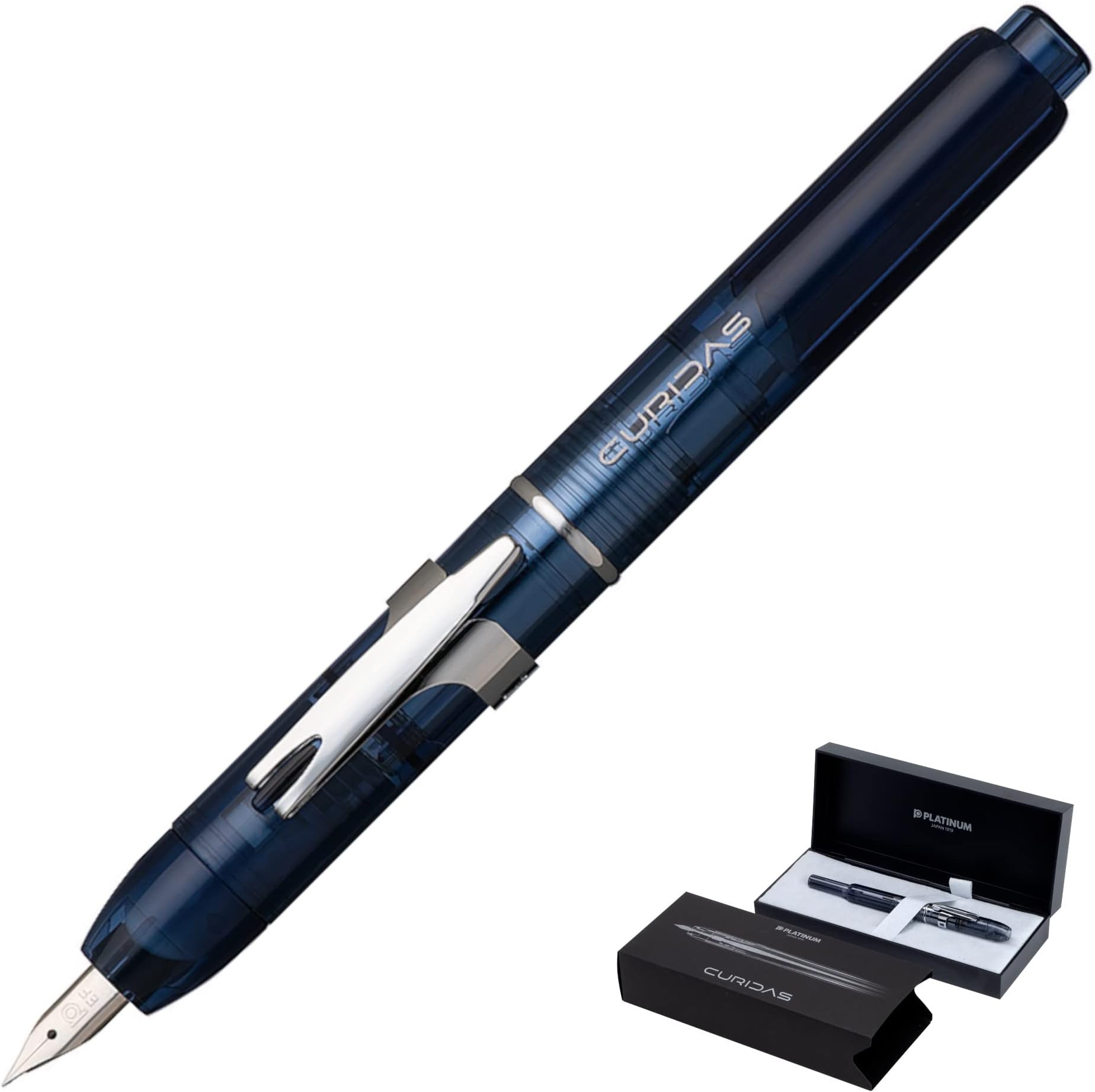 PLATINUM Curidas PKN7000-50F Fountain Pen/F Fine/Retractable/Blue/Handmade/with Gift Box/Fountain Pen