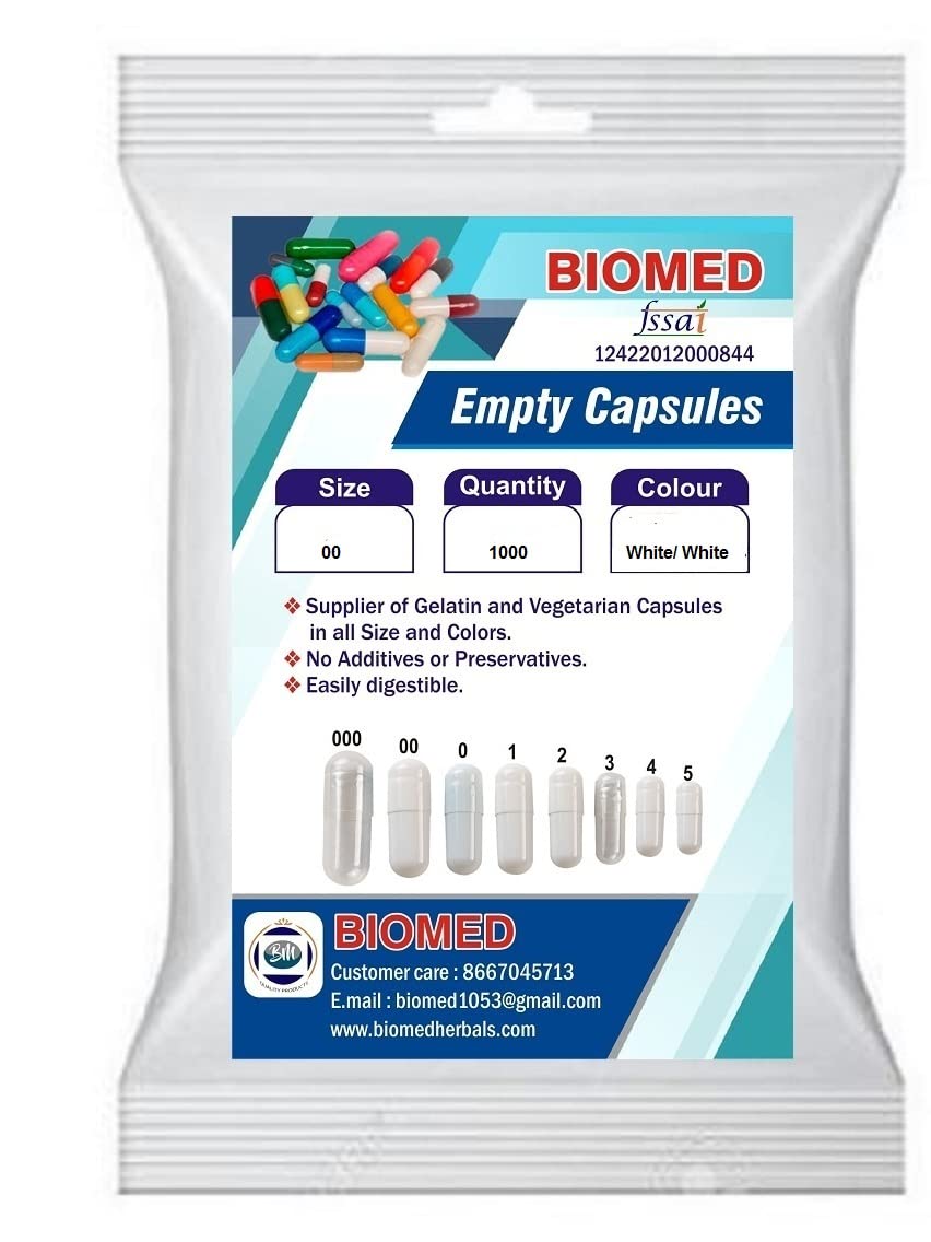 BIOMED Empty Capsules 00 White/White (250)