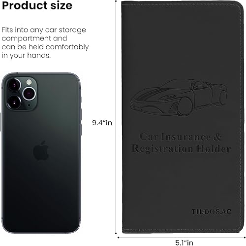 Miniatura 3 de Versión mejorada Soporte para registro y seguro de automóvil  Organizador de documentos premium y organizador de documentos de guantera de vehículos