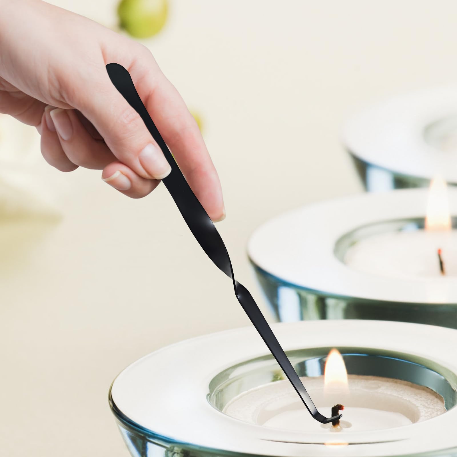 Or Rose - Crochet De Coupe Bougie Sculpté En Acier Inoxydable, Crochet