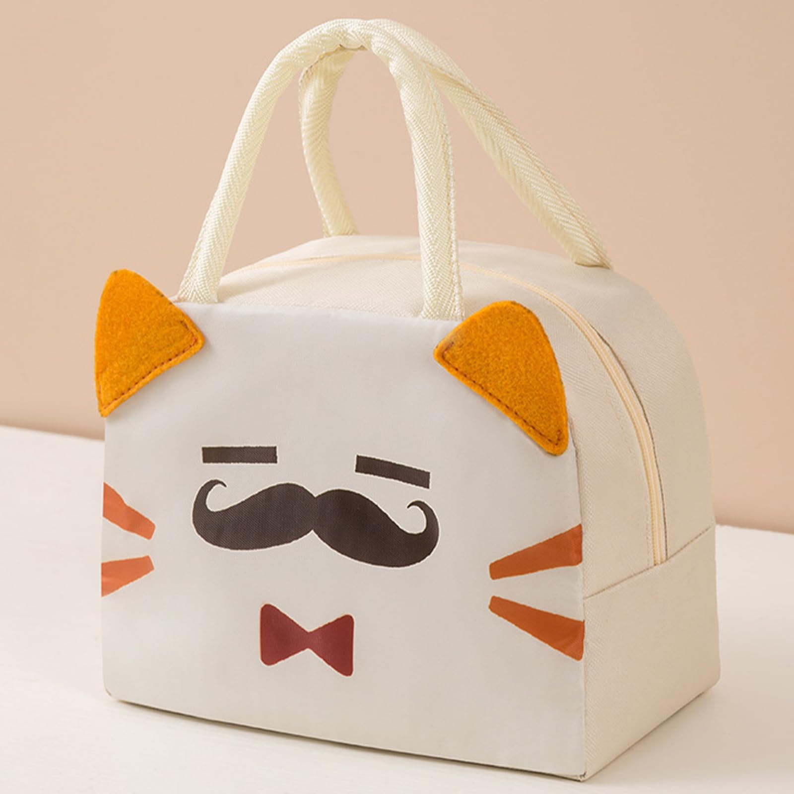 Insulated Reusable Lunch Tote Bags Cartoon Portable Lunch Box 2pcs Cat