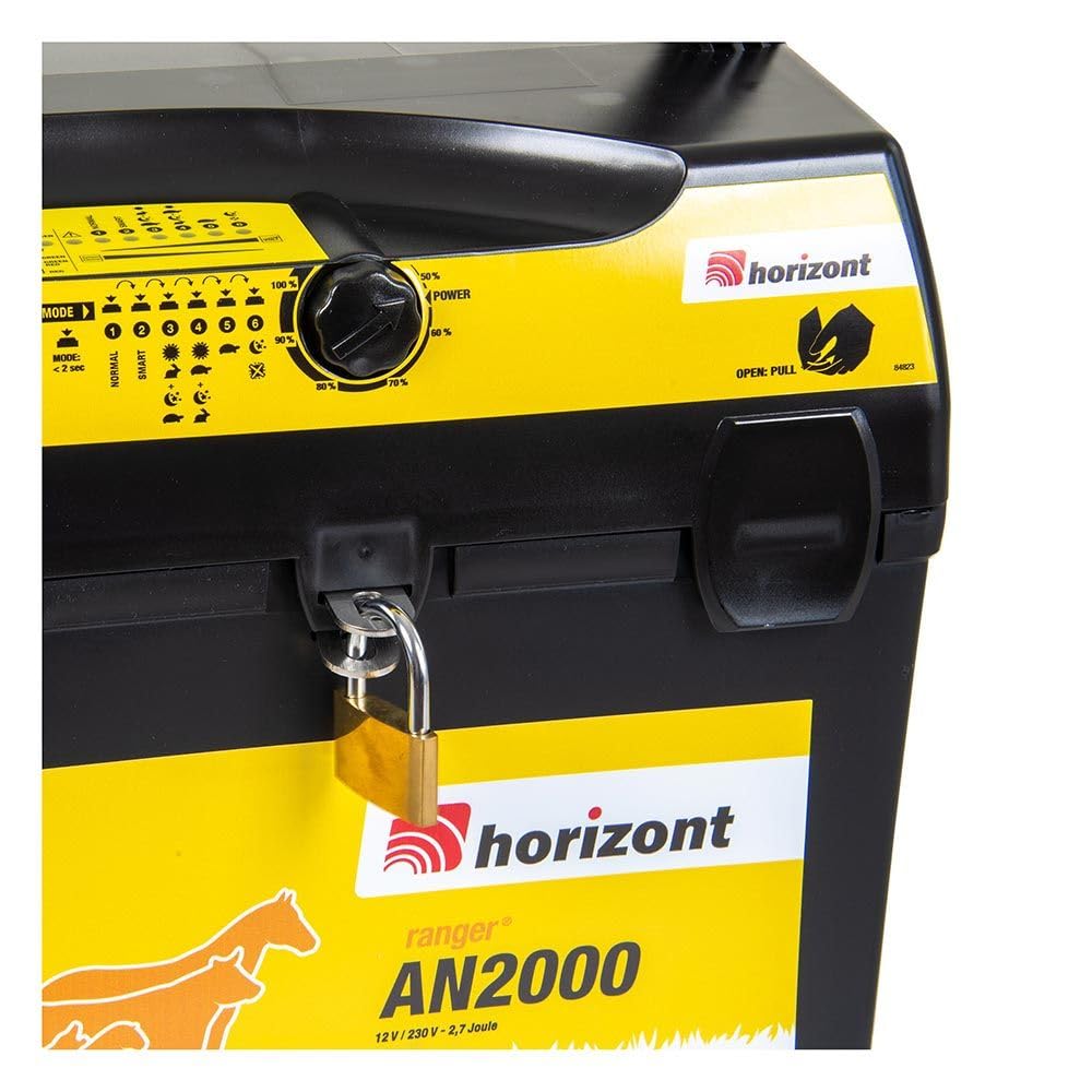 Horizont - Électrificateur Mixte de Clôture RANGER AN2000 + Batterie 12V 100 Ah - Poste 2 en 1, Alimentation Secteur ou/et Batterie - Fonctionnement Modulable - Garde Tous Types d'Animaux