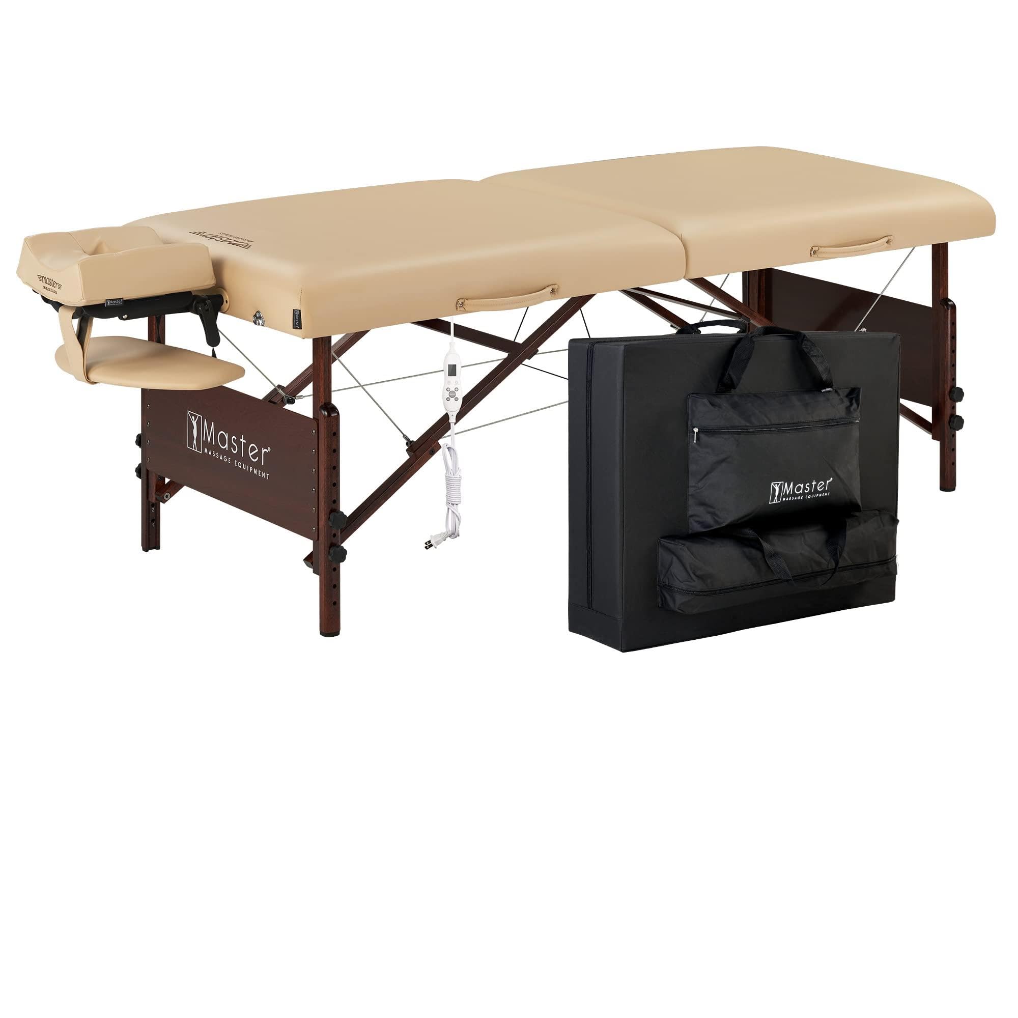 Master Massage Table de massage chauffante portable Del Ray Therma-Top de 76,2 cm, lit pliable professionnel pour cils et tatouages