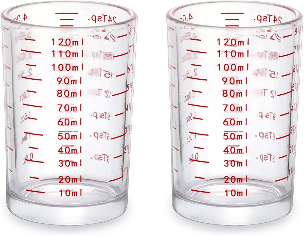 DS. DISTINCTIVE STYLE 120 Milliliter Measuring Cup 2 Pieces Shot Glass Measuring Cup