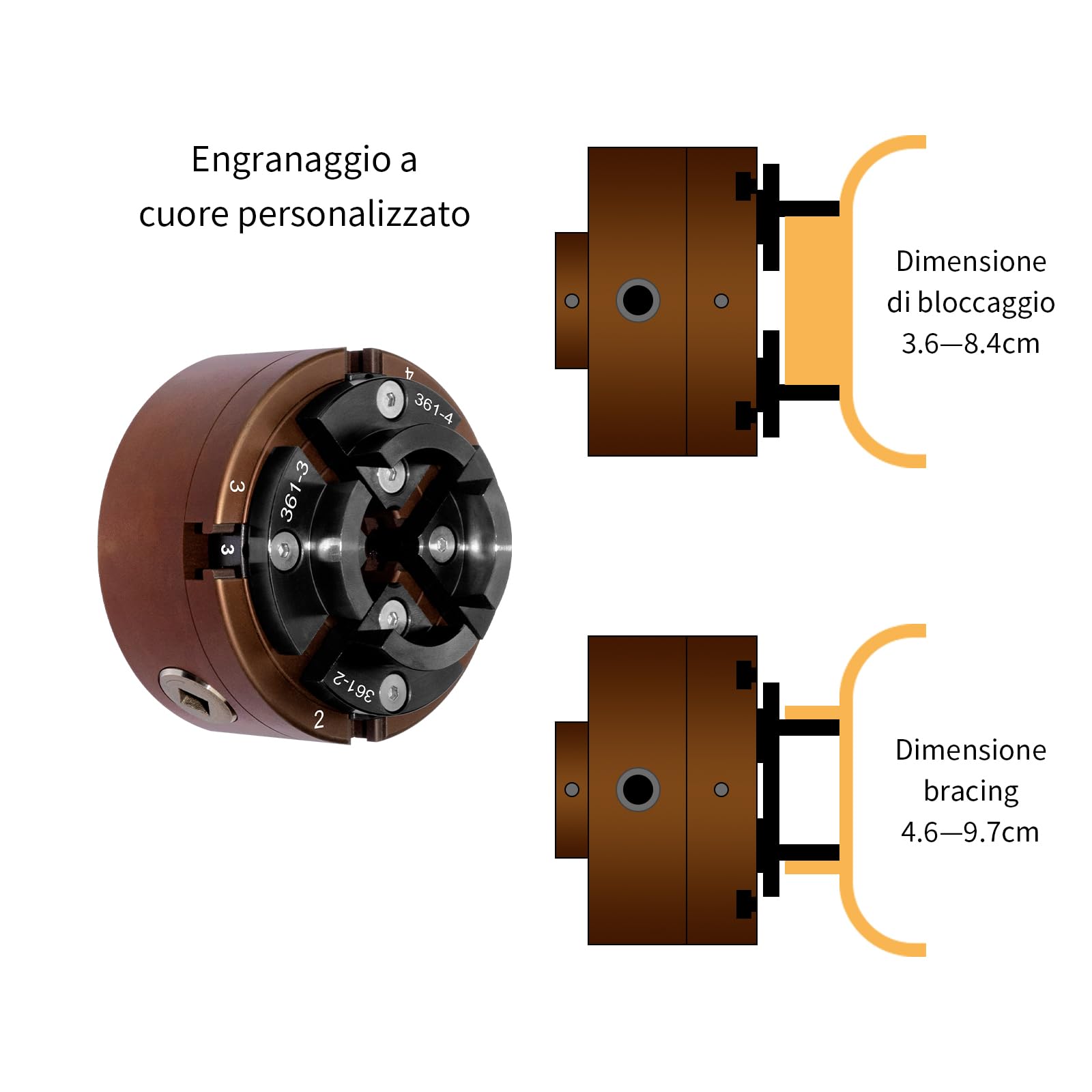 Mandrino per Tornio Professionale in Metallo Dimensioni 100mm Mandrino per Tornio a 4 Ganasce M33X3.5 e M18X2.5 per Legno