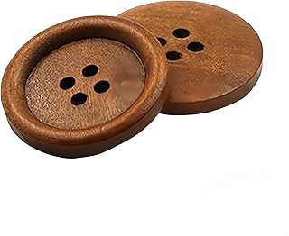 10pcs Round Natural Wood Buttons 4 Holes Perfect for Craft Projects Sewing & Kids' Clothing