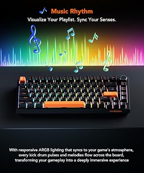 KYSONA HE82 Mechanical Gaming Keyboard Wired with Multi-Function Knob, Hall Effect Magnetic Switches, Adjustable Actuation, Hyper Trigger, 8KHz Polling Rate Custom Driver for PC/Mac/Laptop