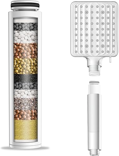 Miniatura 2 de Filtro de cabezal de ducha para cabezal de ducha de mano, 1 paquete de filtros suavizantes de agua de repuesto para agua dura, elimina el cloro y