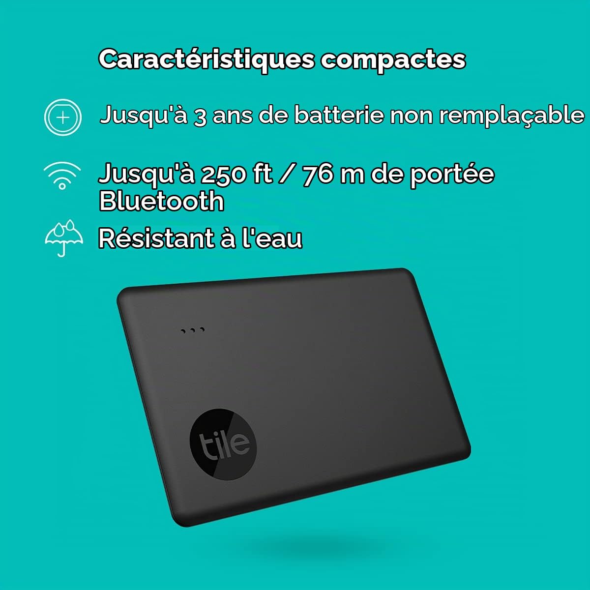 Tile Slim (2022) 1 unité, Noir
