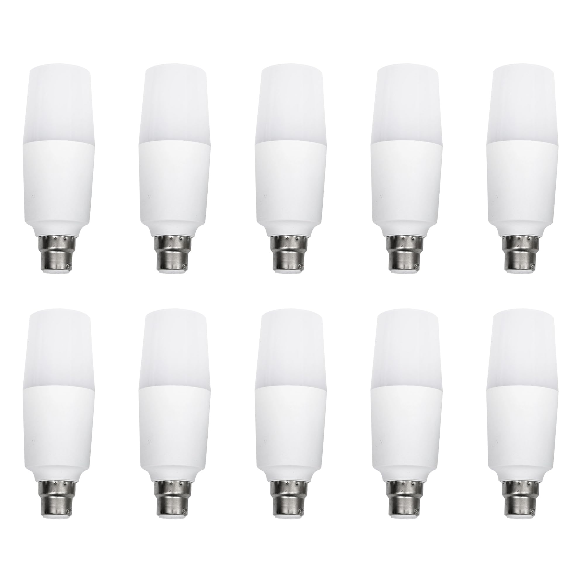 DC VOLTAGE 5W T37 Bright White LED Light Bulb Cylindrical Corn Bulb B22 Bayonet Base Candle Bulbs AC220V LED Daylight White 6500K Ultra Bright, Non Dimmable, Pack of 10