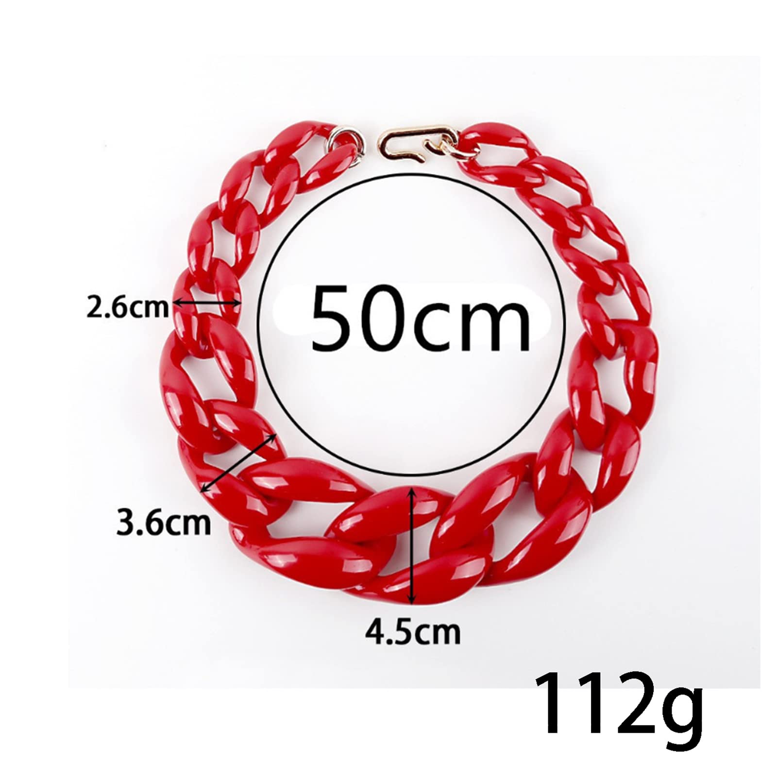 ESNY Collane a Catena Grosse Esagerate di Goth Rosa per Le Donne Collana con Ciondolo a Maglie Spesse Grandi in Acrilico Gioielli di Moda per Il Collo degli Uomini Red