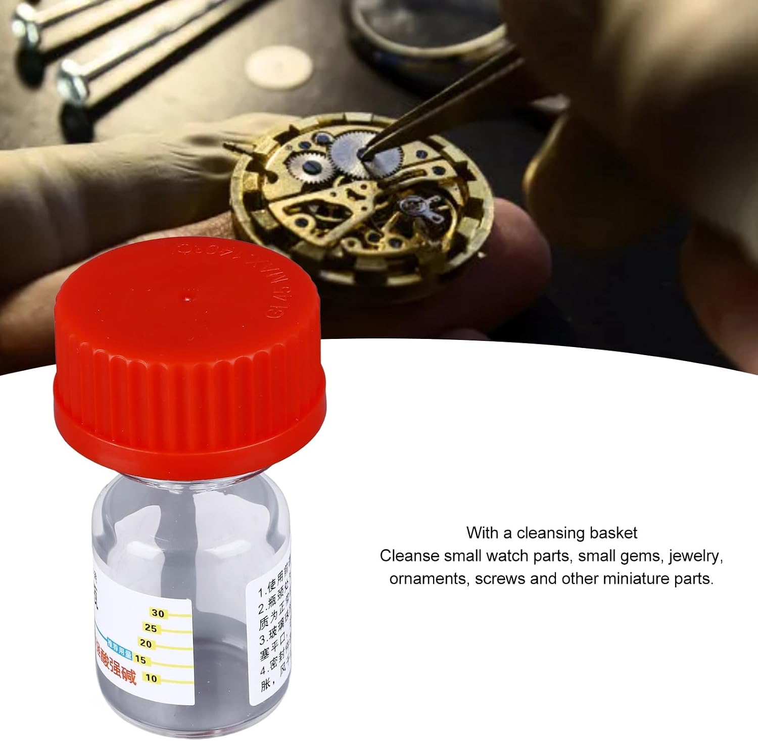 CCYLEZ Watch Micro Evaporation Bottle, 8981 7066 Metal Glass Beads Liquid Spreading Volatilizing Preventation Micro Evaporating Glass Bottle for Jewelry (Red)