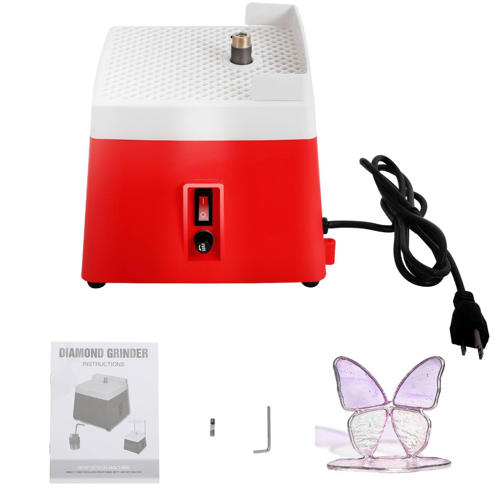 Stained Glass Grinder for DIY, 4200RPM Electric Mini Grinder High Efficiency Glass Ceramic Grinding Machine, Smooth Edges,for Polishing Glass,