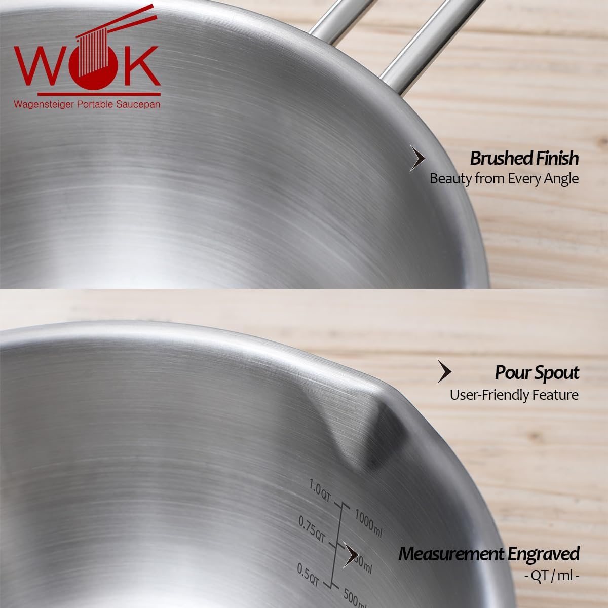 WAGENSTEIGER Mini Wok - Stainless Steel for Camping & Cooking -6 WAGENSTEIGER Mini Wok - Stainless Steel for Camping & Cooking -6