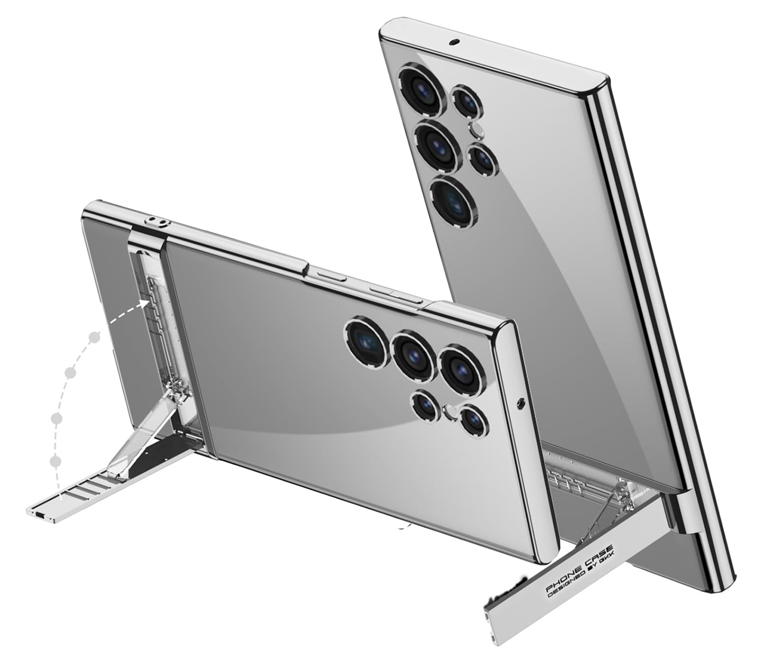 Kapa Phantom Ultra Thin Back Case for Samsung Galaxy S24 Ultra Cover | Inbuilt Kick Stand Electroplated Edges Full Body Protection Back Cover (Silver) (B0CSFB5DB7) Amazon Price History, Amazon Price Tracker