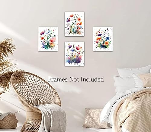 Miniatura 4 de Impresiones artísticas de pared de flores silvestres en acuarela, flores coloridas, pósteres estéticos de flores rústicas, granjas, plantas