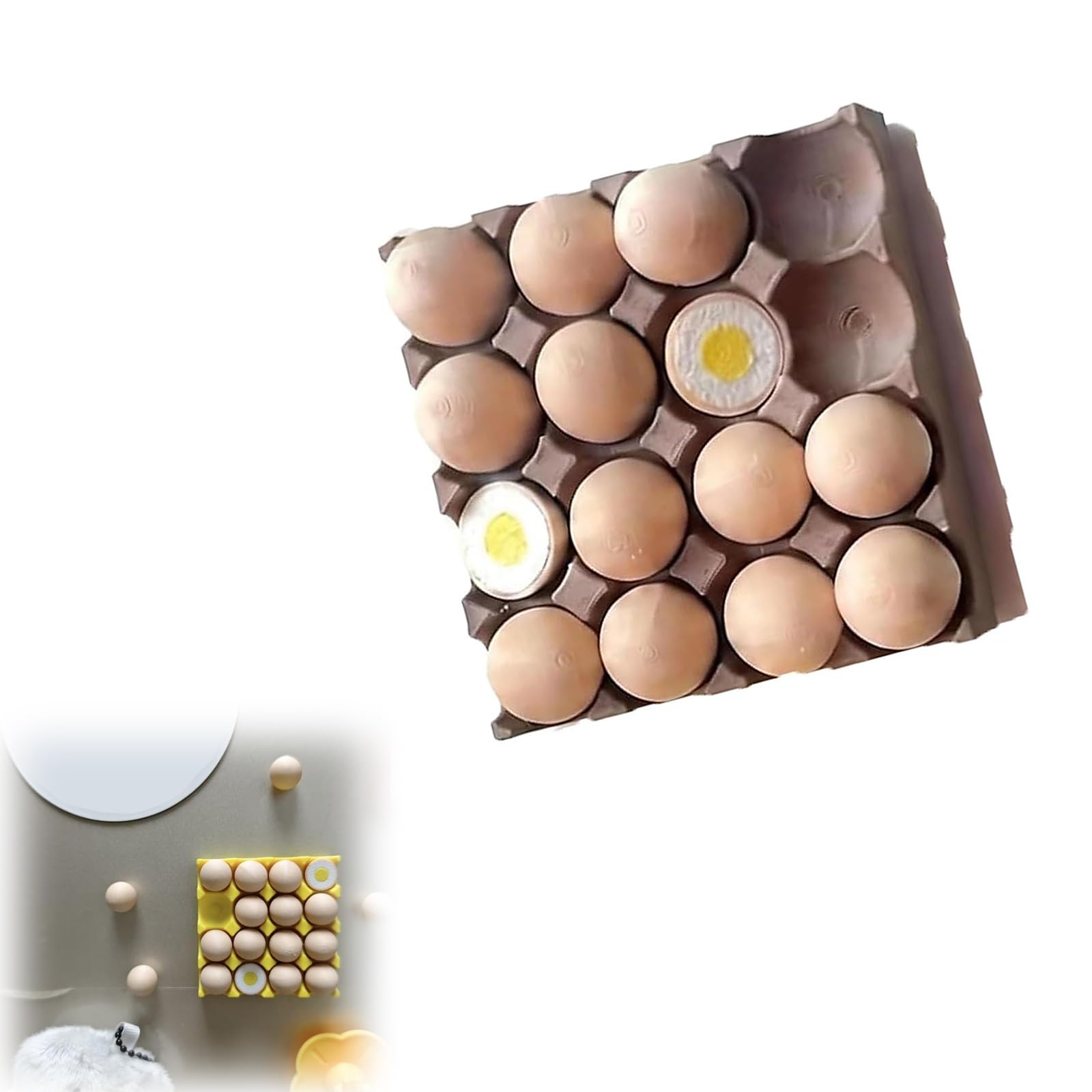 ZEPFJHE 3D Printed Eggs Tray Fridge Magnets, Funny Refrigerator Magnets, Eggs Fridge Stickers for Kitchen Offices Whiteboards Locker Refrigerator