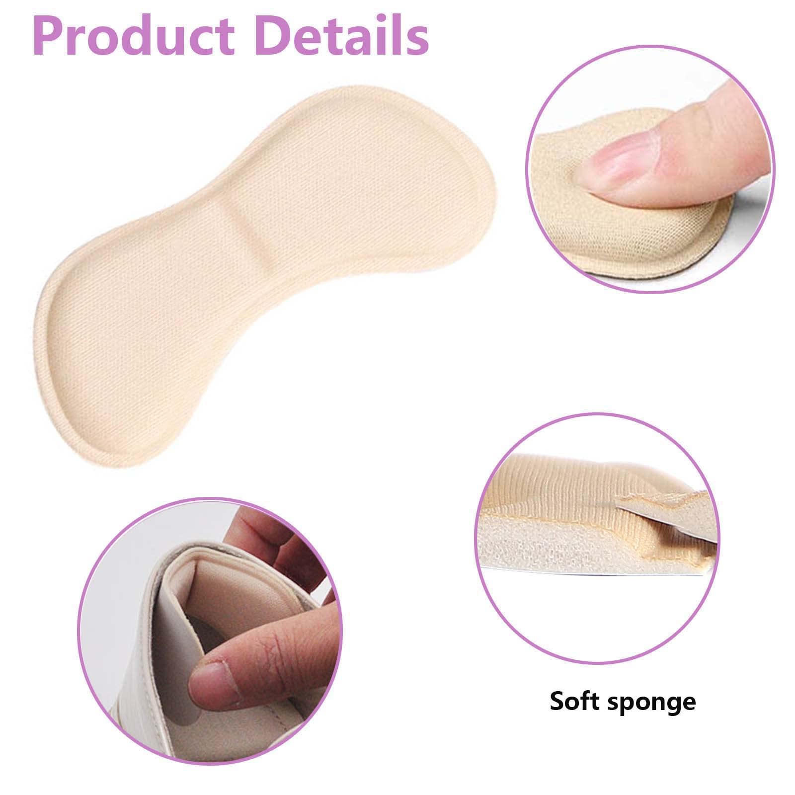 Almohadillas para el talón,8 pares de cómodas taloneras,plantilla autoadhesiva para el cuidado de los pies para zapatos,evitan que los talones rocen y resbalen(Color de piel/negro)