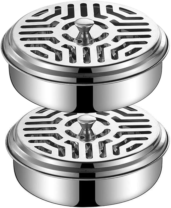 Heng Du Portable Mosquito Coil Holder, Mosquito Coil Holder with Lid, Retro Portable