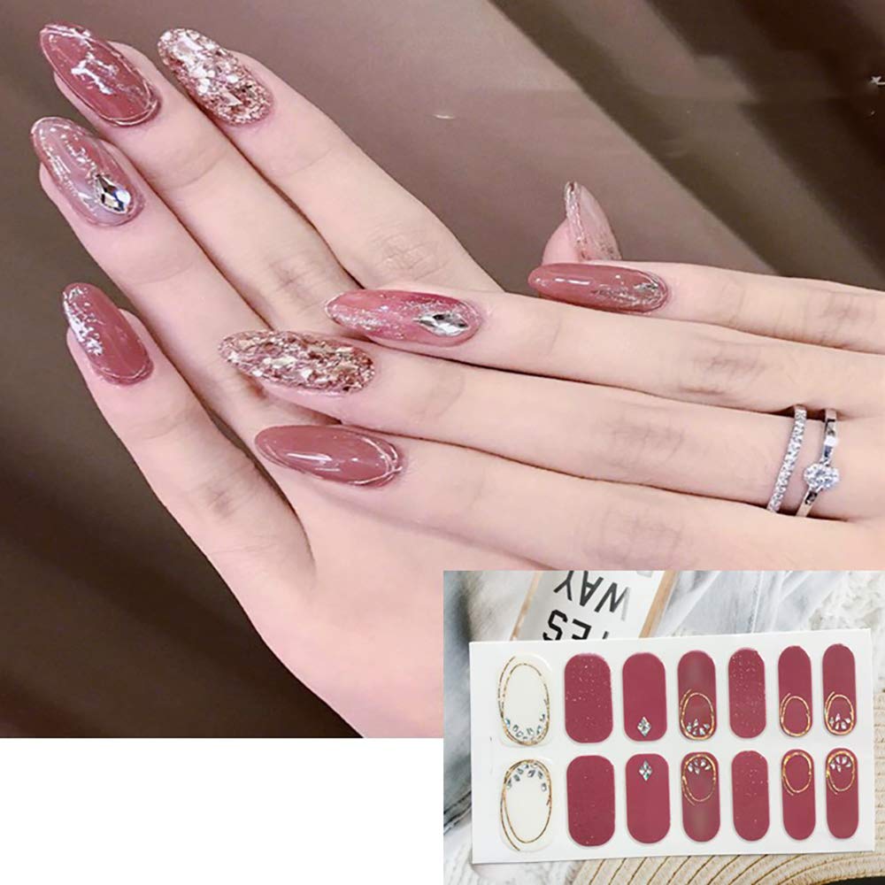 ネイルシール 手用 6枚 ネイルステッカー 花 ストーン ネイルアート