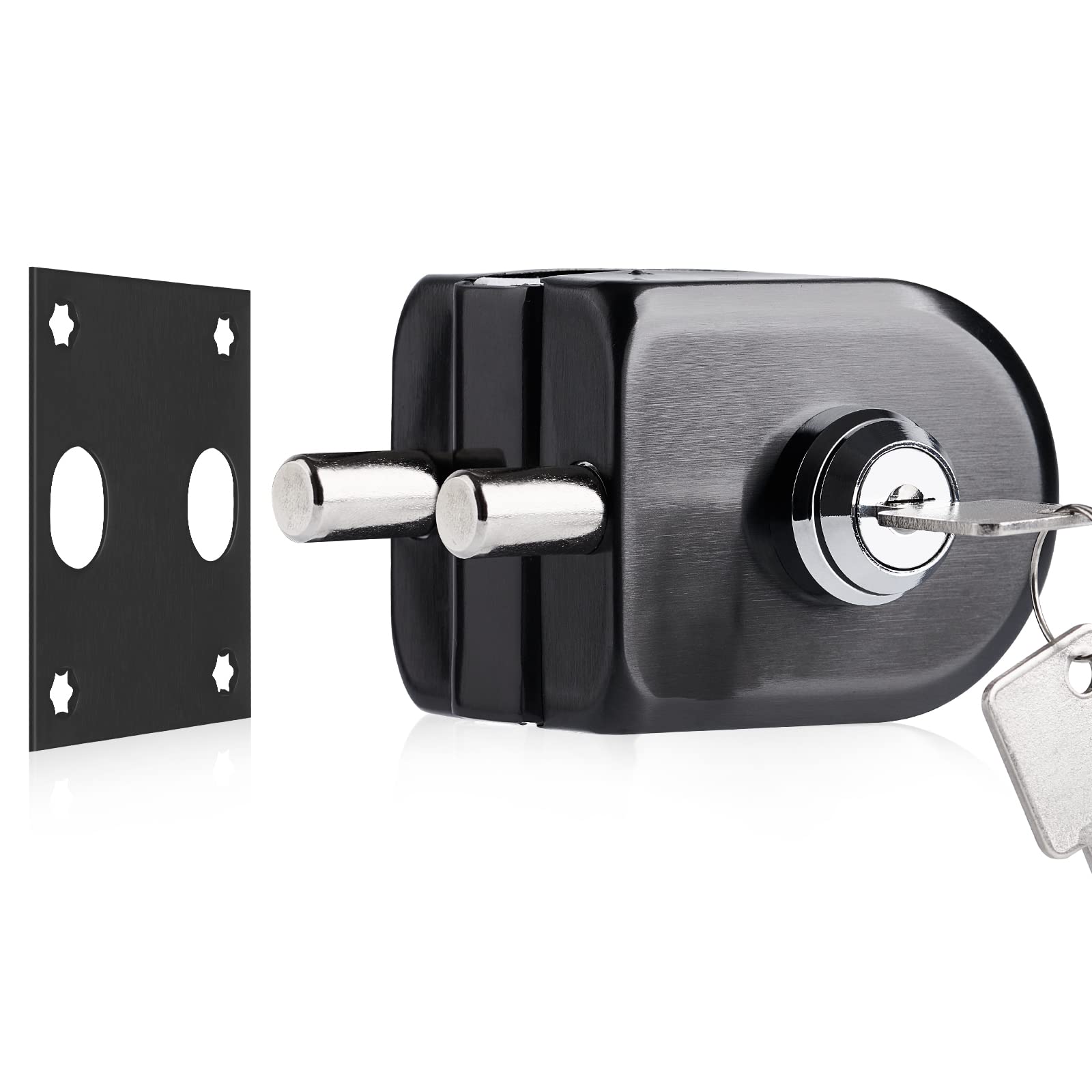 Ranbo Frameless Glass Swing Door Lock, Floor Bolt, No-Drill, 304 Stainless Steel