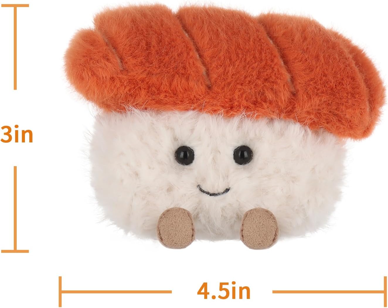 Apricot Lamb Sushi Plush Food Plushies Stuffed Animals for Kids, Soft Cute Plush Toys for Baby Girl and Boy, Fluffy Salmon Sushi