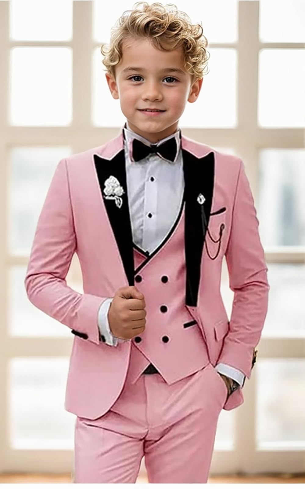 Abiti per ragazzo 3 pezzi Slim Fit Set giacca gilet pantaloni smoking matrimonio per 3-16 anni
