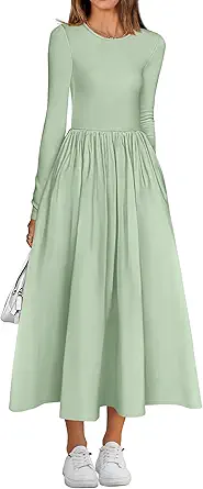 BTFBM Casual Long Sleeve Dresses Spring Dresses 2025 Wedding Guest Dress Midi Dress Flowy Bohemian Long Dress
