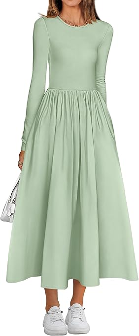 BTFBM Casual Long Sleeve Dresses Spring Dresses 2025 Wedding Guest Dress Midi Dress Flowy Bohemian Long Dress