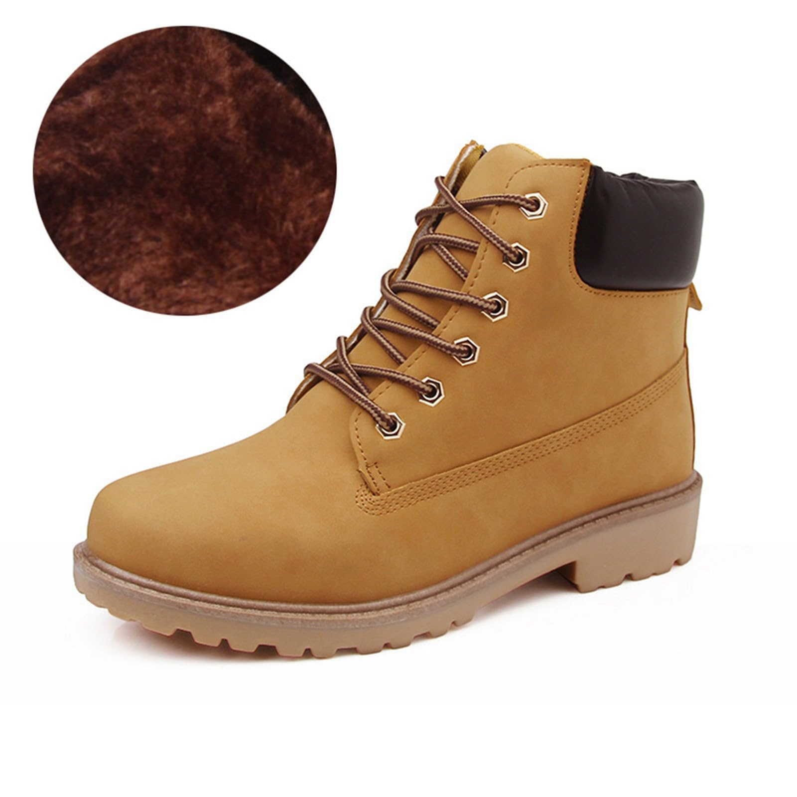 Generisch Botines ortopédicos para mujer, botines de invierno cómodos, antideslizantes, con cordones, ligeros, cortos, antideslizantes, botas anchas, botas cortas de invierno, cálidas