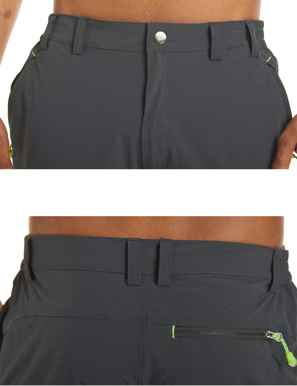KEFITEVD Pantalones cortos de secado rápido para hombre, 3/4, para senderismo, verano, delgados, capris con 4 bolsillos con cremallera