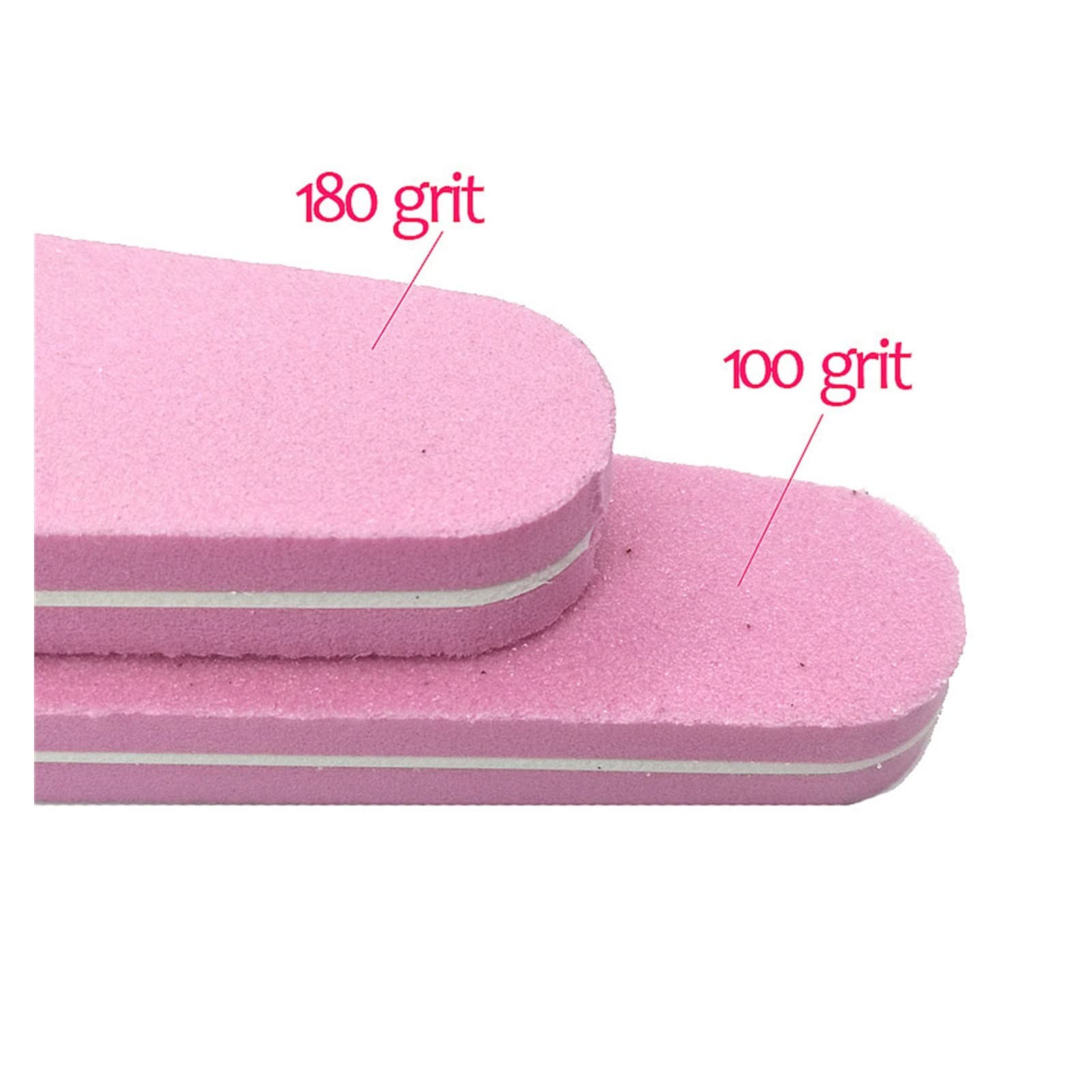 10pcs / Lote Archivos de uñas prismáticos Lijado 100/180 Pink Sponge Style Nail Art Tips Herramienta de manicura UV Búfer de Papel de Lija de Gel (Color : A Pink)