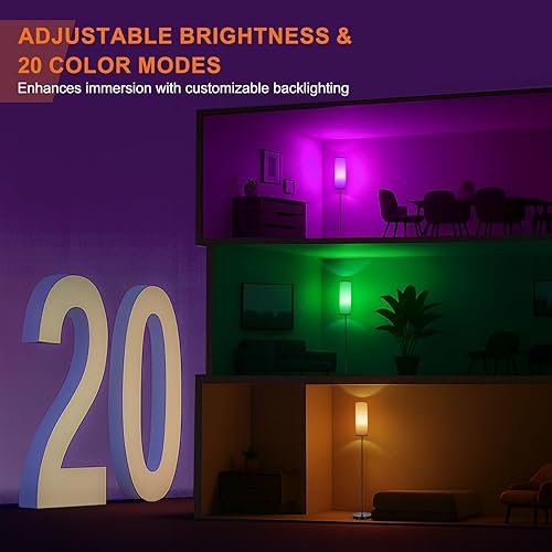 Miniatura 29 de FRIDEKO HOME Paquete de 2 lámparas de pie para sala de estar, colores regulables, temperatura y brillo, lámpara de pie moderna con control remoto,