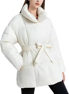 Women Puffer Jacket, Long Sleeve Zip Up Stand-up Collar Down Coats Down Padded Jacket Outwear Overcoats