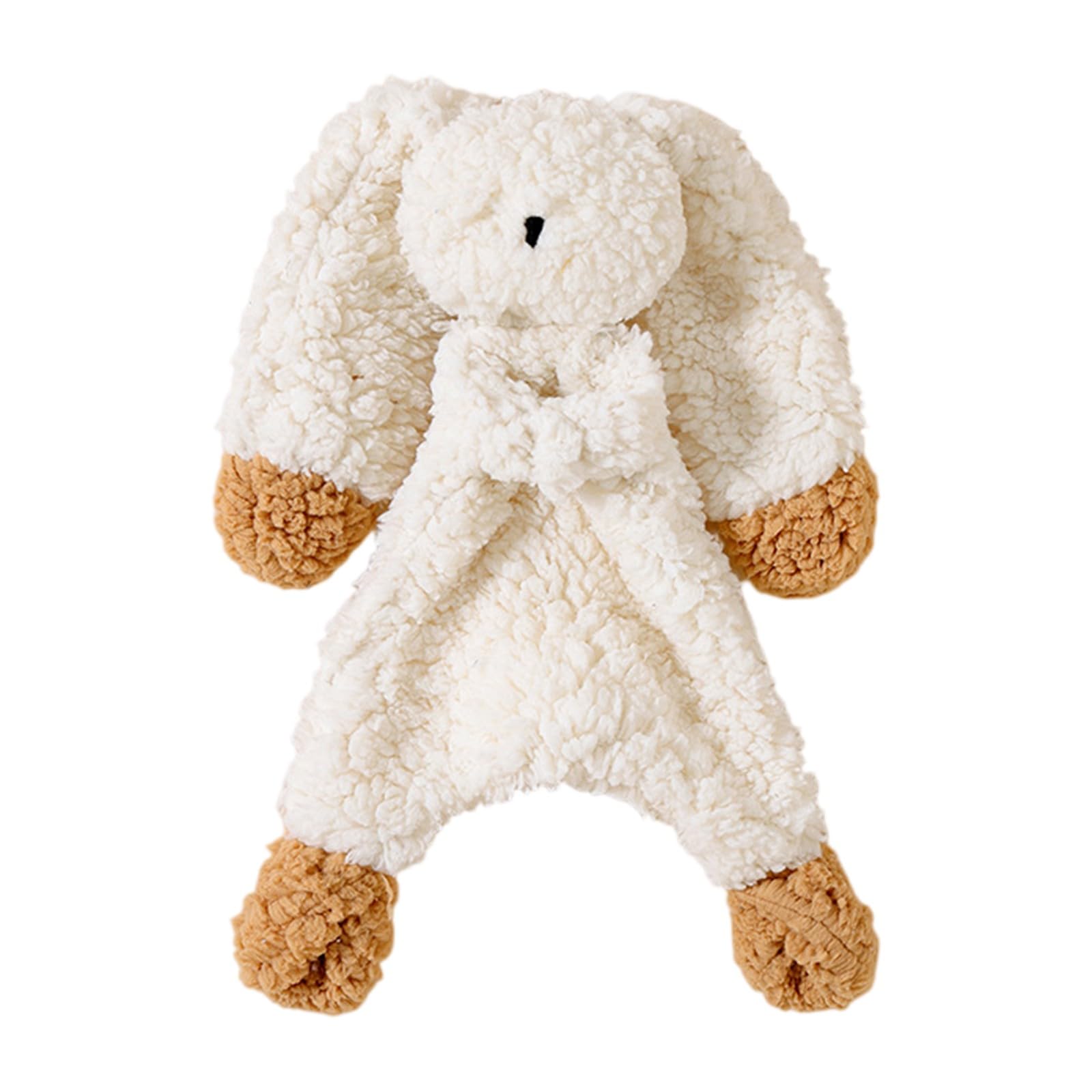 52x32cm Custom Baby Comforter Blanket with Plush Lamb Toy Personalised Embroidery Newborn Sleep Aid Machine Washable Unisex Baby Gift Blue White Nursery Essential