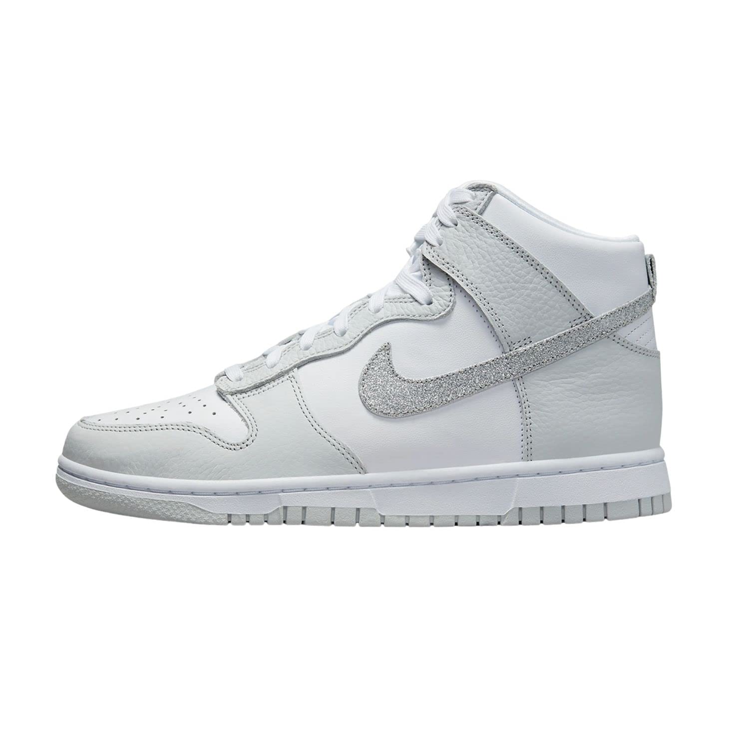 Nike Zapatillas altas para mujer, color blanco y plateado, 36.5 EU